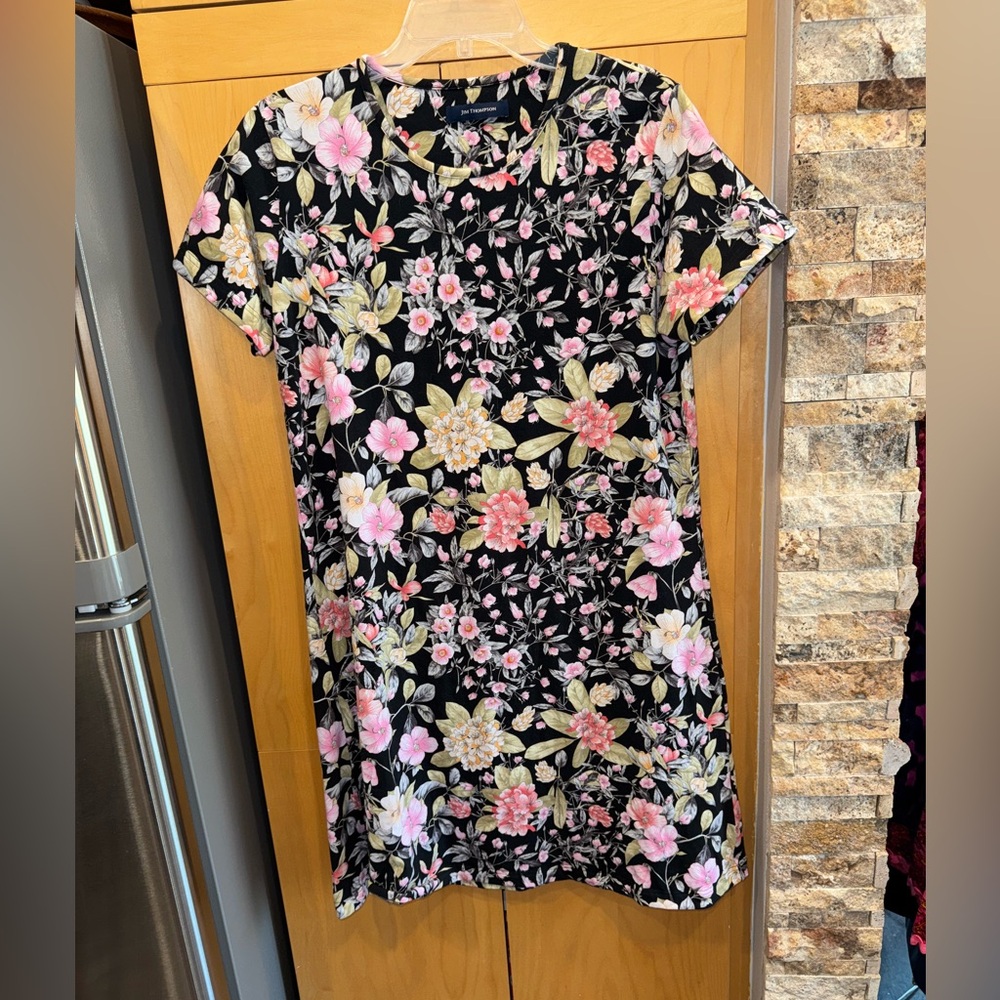 Jim Thompson Floral Black Dress